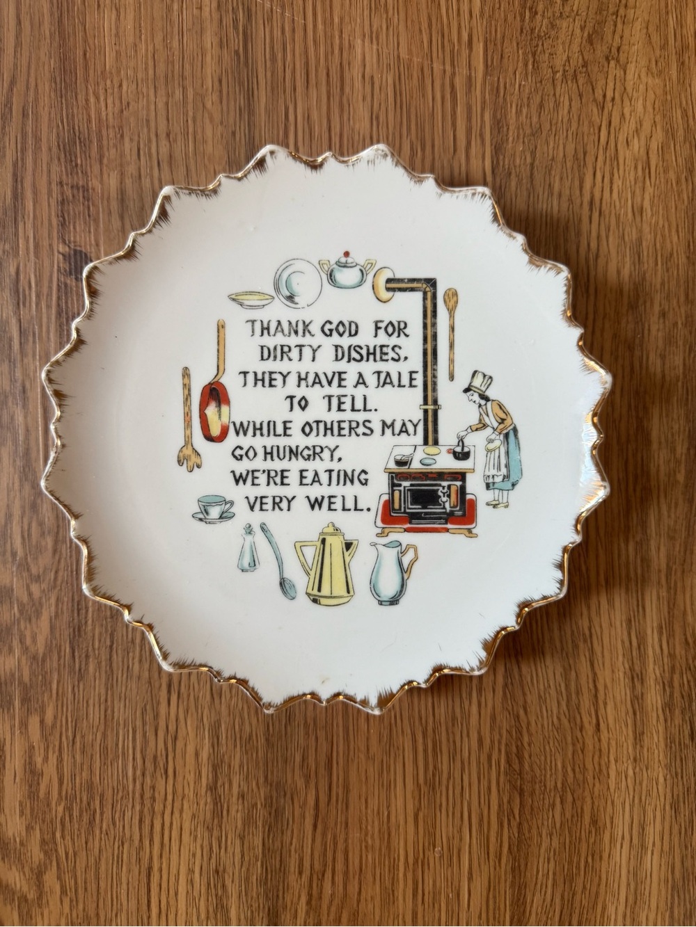 Vintage Thank God for Dirty Dishes - Vintage Wall Plaque